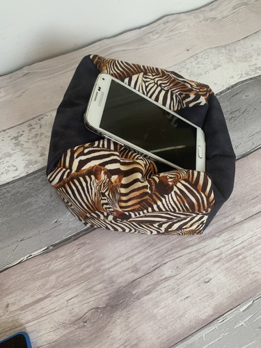 Zebra Phone Holder Cushion iPhone Stand Desk XL Mini Cell Phone Holder - Picture 2 of 10