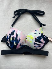 VICTORIA'S SECRET SWIM Multi-Color Push Up Halter Bikini Top 32B