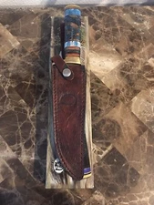 Chipaway Cutlery 12" Bowie Knife. Blue Bone Handle With Sheath. GW-3679BLB.