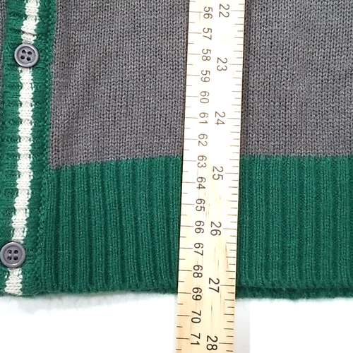 Harry Potter Wizarding World Slytherin House Cardigan Sweater Adult L Gray Crest - Picture 8 of 10