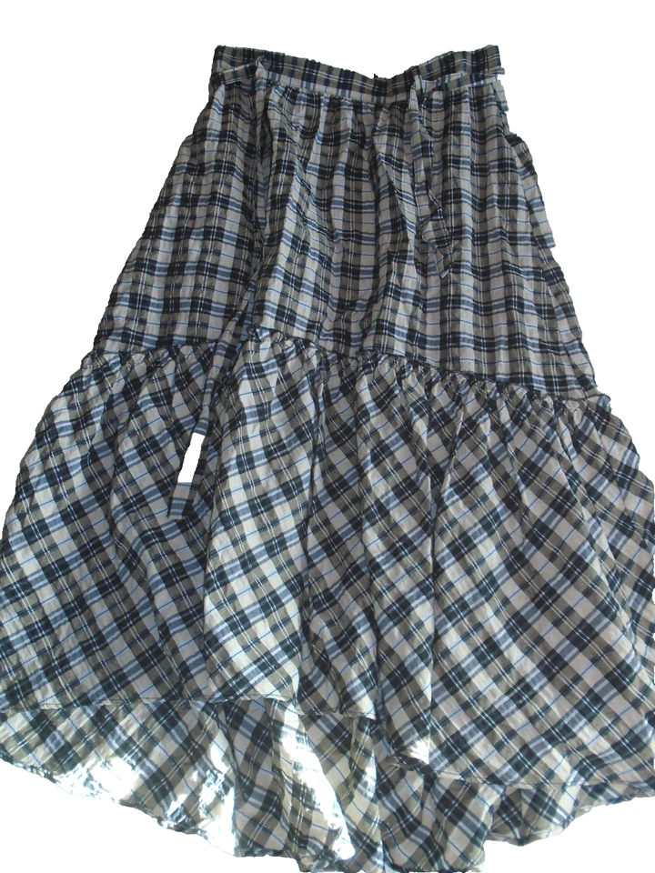 C&A Premium Damen Swing Sommerock Maxi- Rock, Rüsche, kariert,  Größe 36, S - Bild 3 von 4
