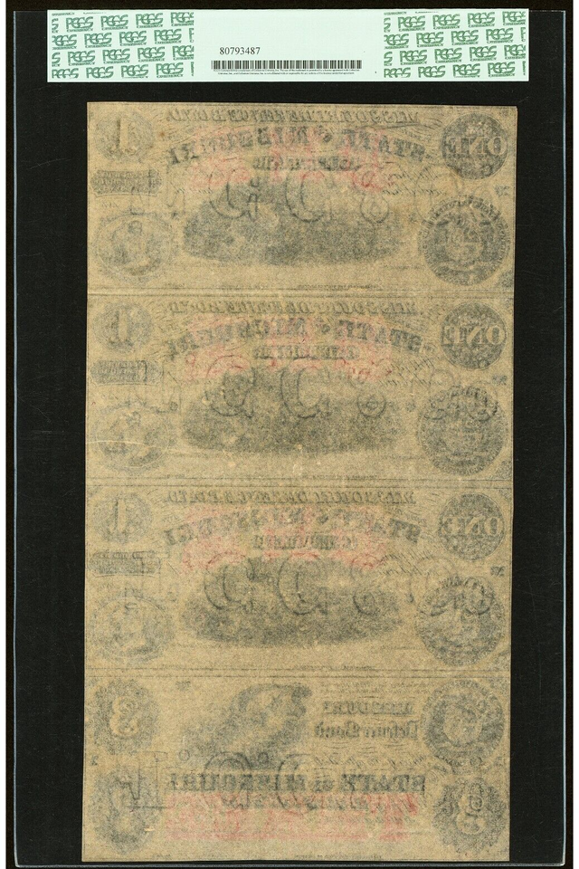 1113 1860's Jefferson City Missouri Obsolete Currency Uncut Bank