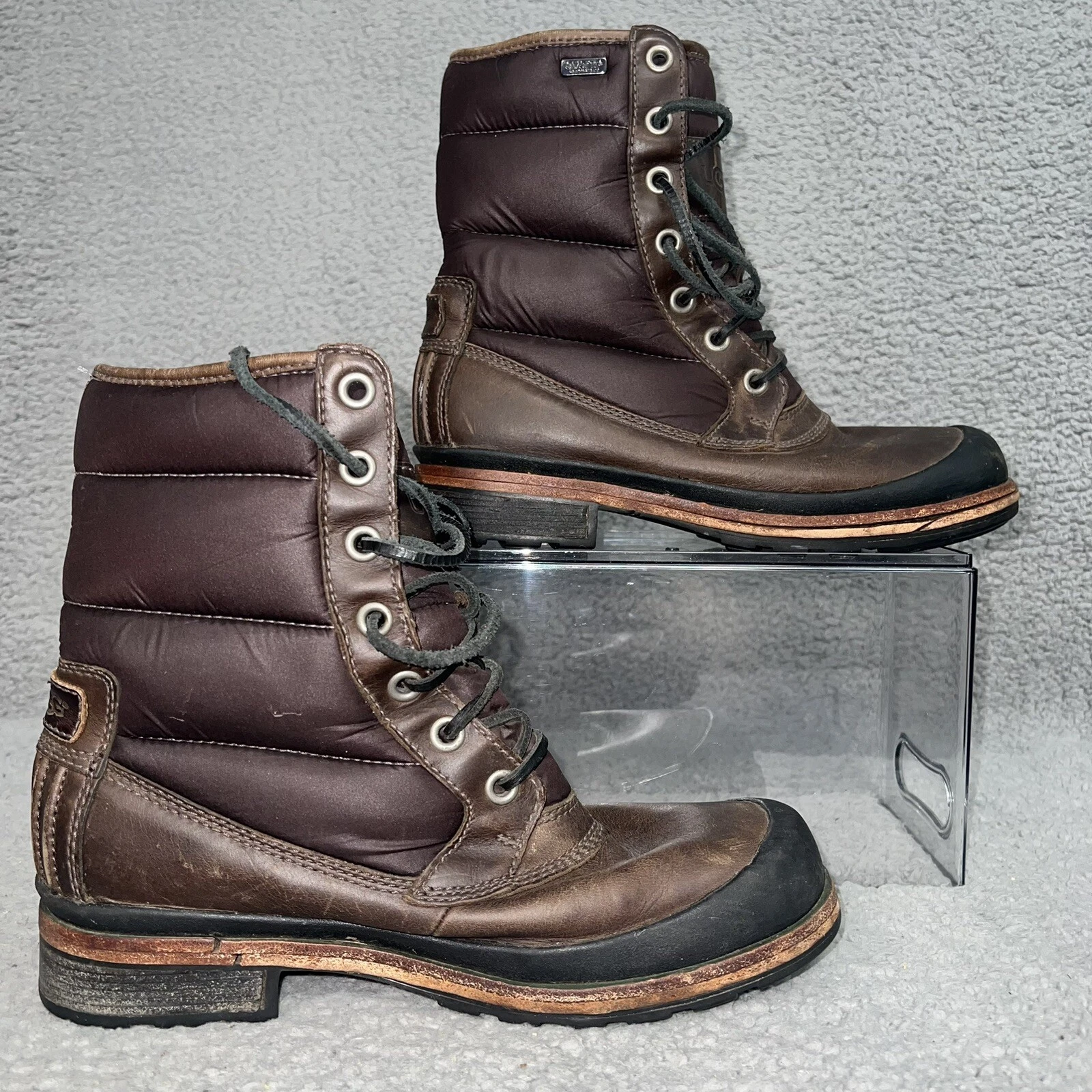 UGG Boots Men's Size 8.5 Brown Hamric Puffer Boots Snow Winter 1002073
