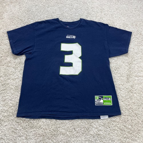NFL Seattle Seahawks Mens XXLarge 2XL Blue Logo Front Football Wilson 3 Cotton - Picture 2 of 13