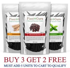 100 Jumbo Charcoal Incense Cones 2" TOPFLOW Bulk For Burner Holder Variety Lot