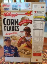 Kellogg's Cereal Box 18 oz CORN FLAKES 2001 Clark Wendlandt CHAMPIONSHIP Labonte