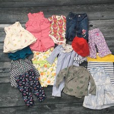 Girls LOT 14 Pant Shirt Sun Hat Dress 0-6 month GAP LAUREN GYMBOREE JANIE VERA