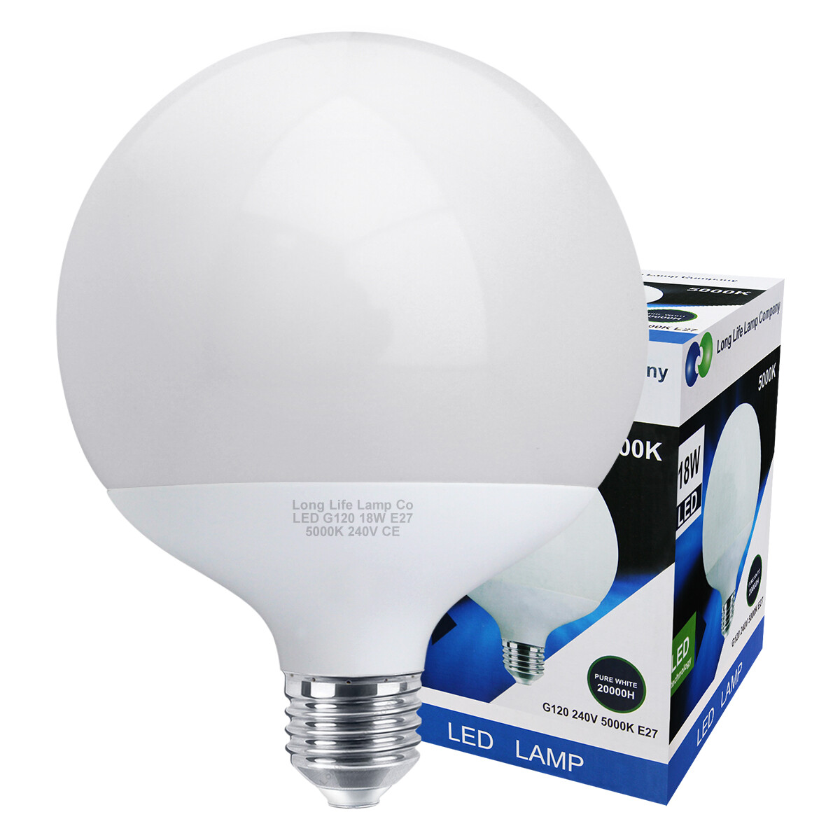 LED Globe Light Bulb 18w Replacement for 162w E27 PURE WHITE Energy Saver G120