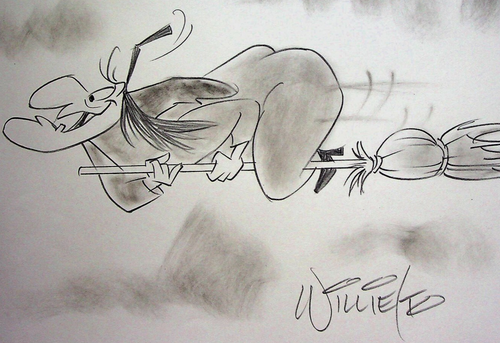 Arte de animación a lápiz dibujado a mano firmado por Willie Ito - con Hazel - Imagen 2 de 2