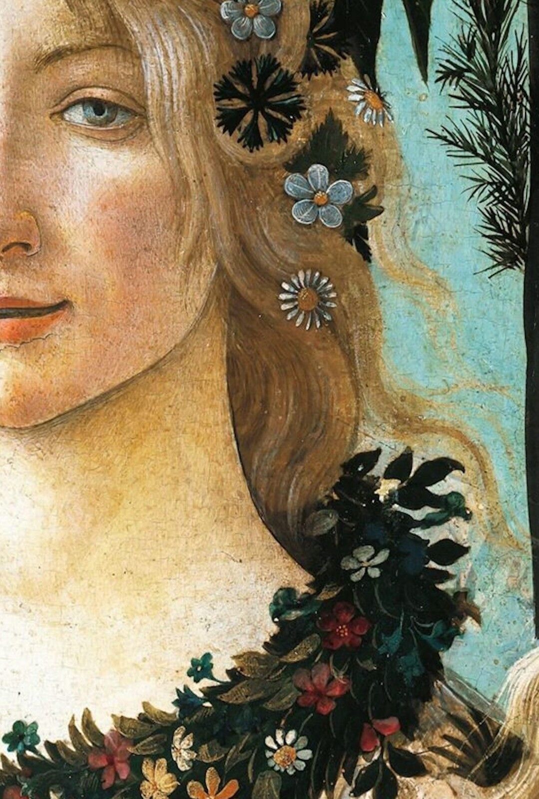 Repro Postcard: Detail from Botticelli’s Primavera (Spring) circa 1470 -  Flora