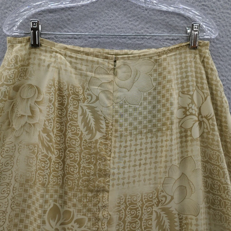 Maxi Falda Josephine Chaus Mujer Seda Estampado Floral 12 Beige Línea A Forrada Modesta Foto 4 de 4