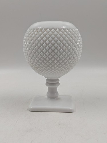 Vintage Westmoreland weiß Milchglas englischer Nagel Efeu Rose Standschale - Bild 1 von 6