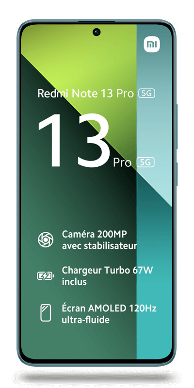 Xiaomi Redmi Note 13 Pro 5G Bleu 256 Go - Smartphone Finition Premium Châssis Renforcé