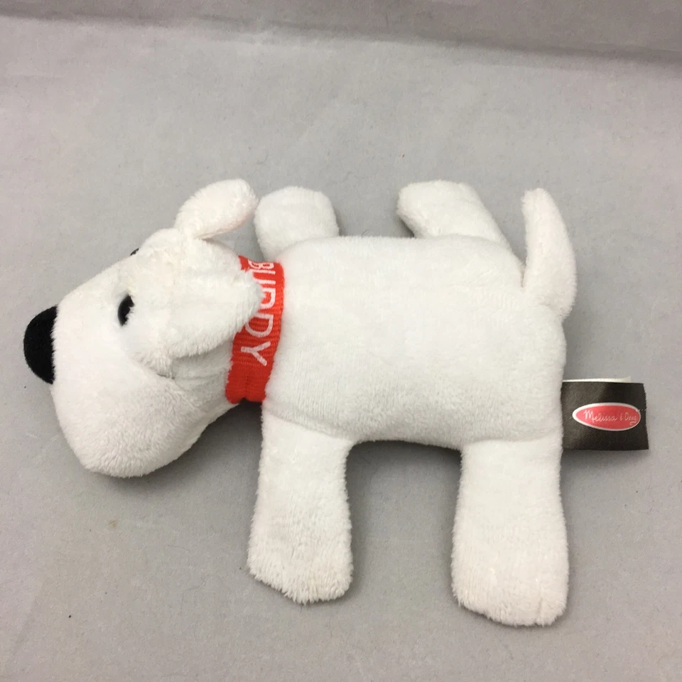 Peluche White Puppy Pursuit Dog Buddy 3055 Melissa & Doug juguete de 6" Lovey Foto 4 de 4