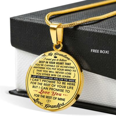 Collana Regalo Nipote - Ciondolo Croce Con Messaggio To My Grandson