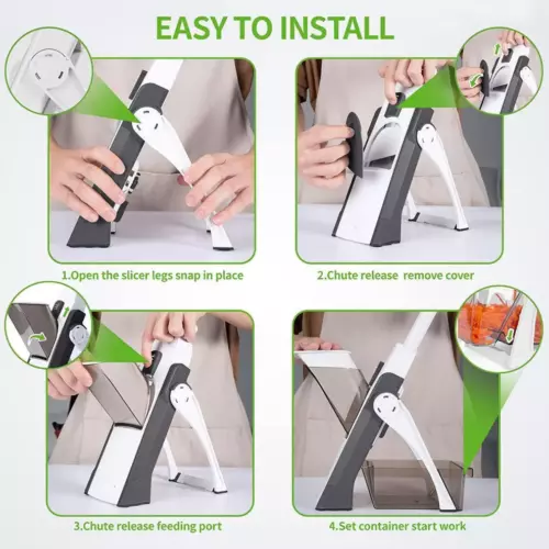 Safe Mandoline Slicer 5 in 1 Vegetable Chopper Food Potato Cutter Adjustable*