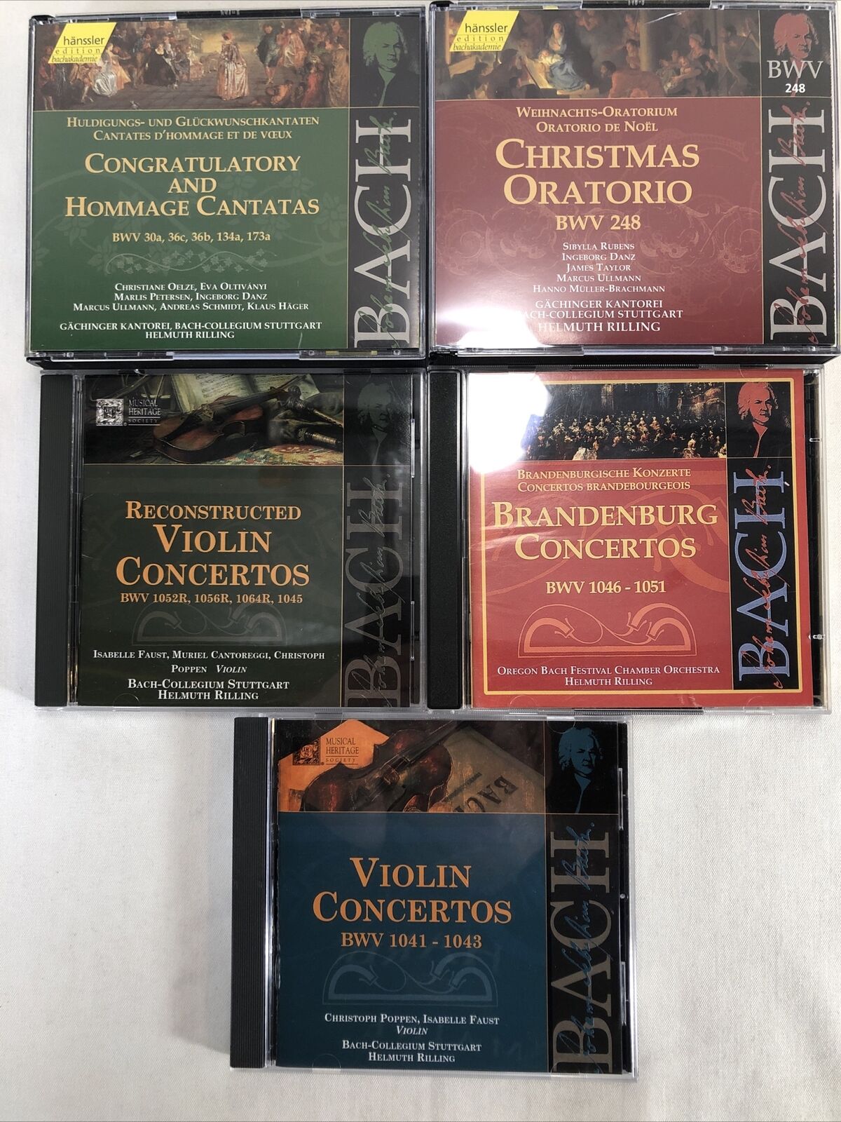 Lot of 8 CDs - BACH: CONGRATULATORY, christmas, violin, bradenburg - Ex cond