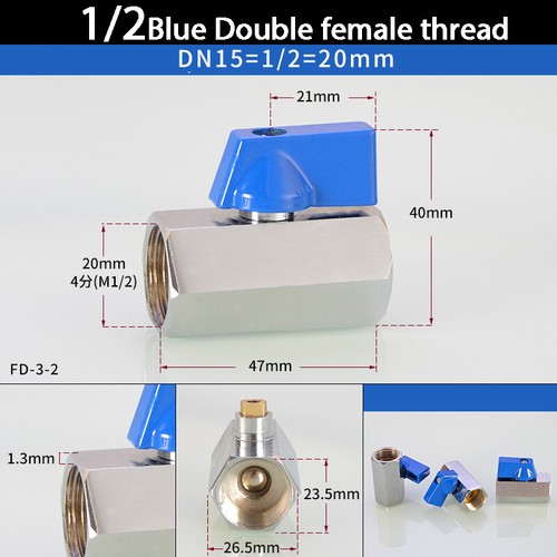 Ball Valve 1/8" ~ 1/2" Bsp Male Female Air Compressor To Hose Mini Ball Valve - Picture 21 of 23