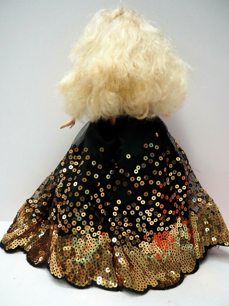 High Fashion Barbie Doll, Black Gown with Gold Sequins
