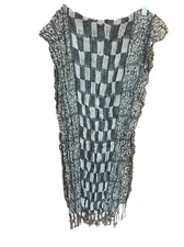 No Brand Fringed Scarf Gray, charcoal. Black 19/66 NIP **