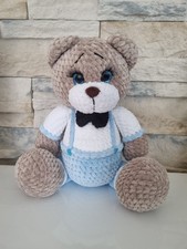 Oso de peluche amigurumi caballero ganchillo hecho a mano regalo novio