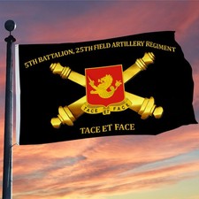 5th Battalion 25th Field Artillery Regiment Flag 3x5Feet with Brass Grommets