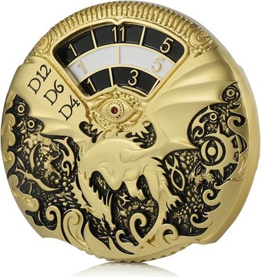 Dragon Roulette Spinner Dice DNDND 7-in-1 Fidget Metal Gold 
