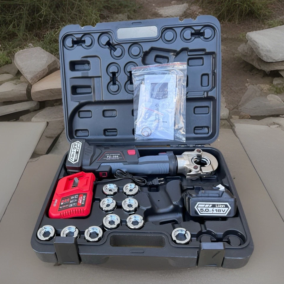 6Ton 18V Cordless Electric Hydraulic Crimping Tool Electrician Cable Lug Crimper - Image 3 of 4