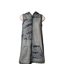 Tommy Hilfiger Y2KHooded Denim Sleeveless Dress Vintage 90s. Size 14 