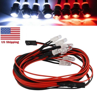 8× LED Light Kit Truck Lights Headlights Taillight Switch Kit RC Car 1/10 SCX10