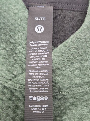 Lululemon At Ease Hoodie Green Size XL Mens - Picture 3 of 8