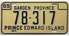*99 CENT SALE*  1969 Prince Edward Island PEI License Plate #78-317 No Reserve