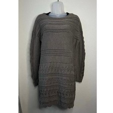 Sundance Lovely Days Silk Cotton Blend Crotchet Knit Tunic Sweater Dress Size M