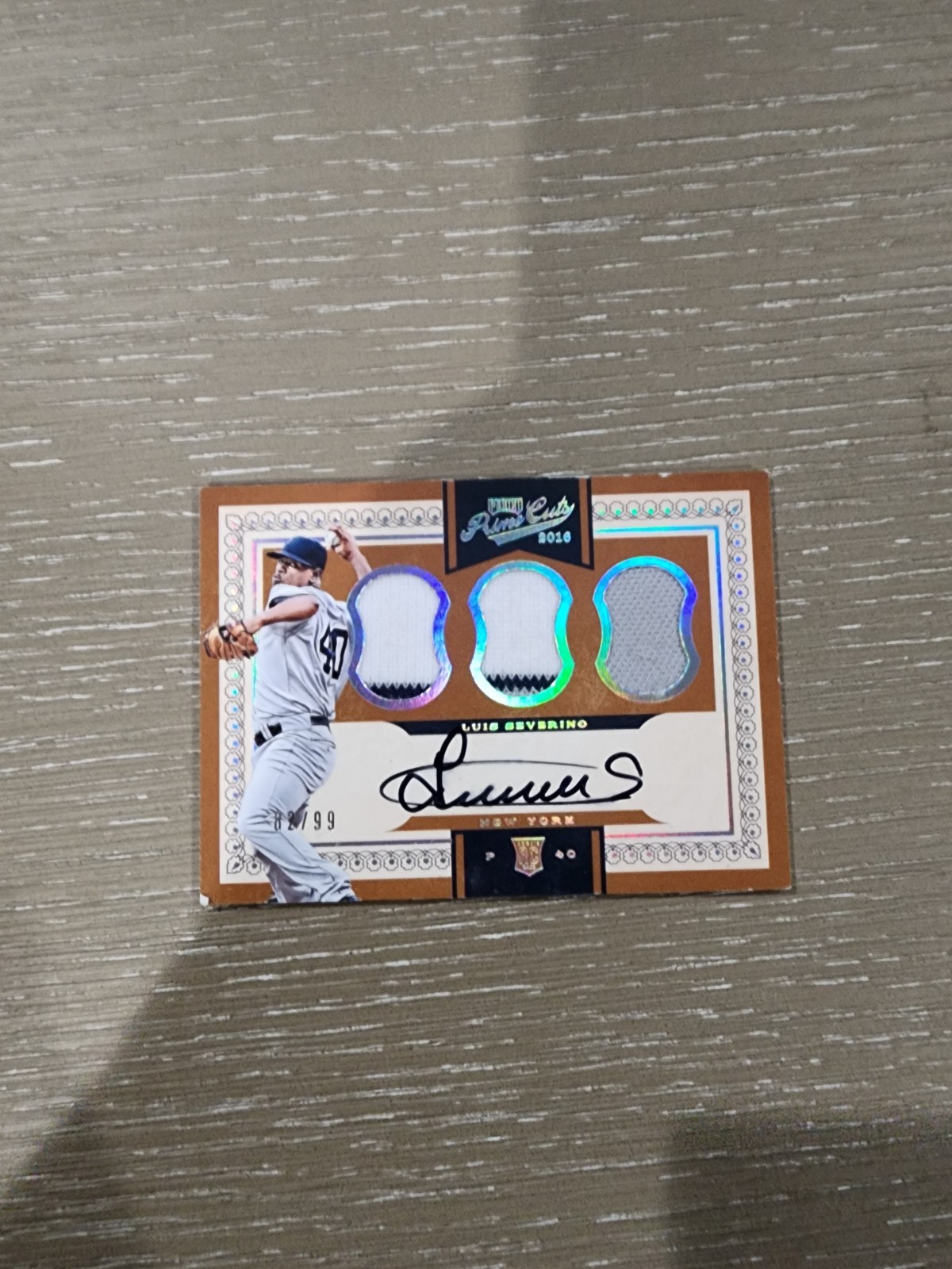 2016 Panini Prime Cuts #57 Luis Severino Rookie Patch Auto #/99 RC 