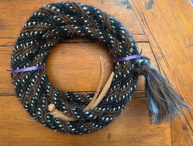 TOP END Tri Color Tight 5/8" COWBOY VAQUERO Mane Hair Mecate #3