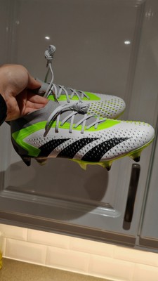 Adidas Predator Accuracy.1 Low SG UK-Größe 9 weiß/schwarz/limette/zitrone/grau neu in OVP