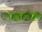 Vintage Anchor Hocking Set of 4 Green Uranium Glass Furniture Coasters