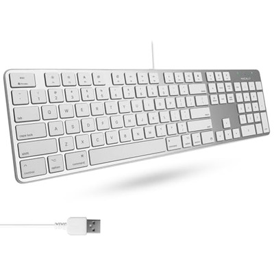 Macally Ultra-Slim USB Wired Keyboard with Number Keypad for Apple Mac Pro