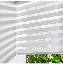 Persilux Cordless Zebra Blinds for Windows, Roller Shades for (34.5" W x 64”H)..