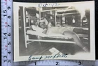 1942 Camp Moffett Soldier Laying in Bed Underwear WW2 BW Photo Snapshot