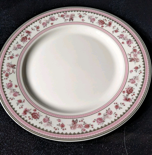 New Grace's Teaware Pink Roses Floral Pink Rim Salad Dessert Plates 8”, Set of 4 - Picture 3 of 3