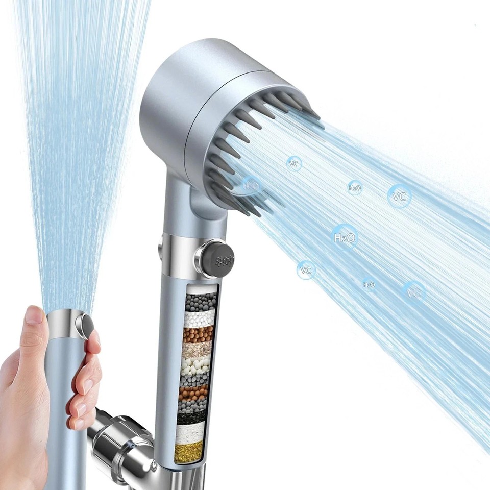 High Pressure Shower Head 3 Settings Handheld Shower Heads Spray With 5 ...