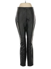 H By Halston Women Black Faux Leather Pants 6