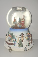 Vintage PartyLite Santa at His Shop Musical Snow Globe Tealight Holder Read 