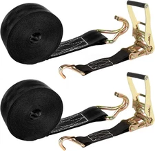 2 Pack 2 Inch Ratchet Straps Heavy Duty 20ft Tie Down Straps Ratchet with Double