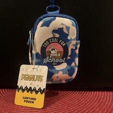 PEANUTS LANYARD POUCH / ID HOLDER    Snoopy Joe Cool   blue camo