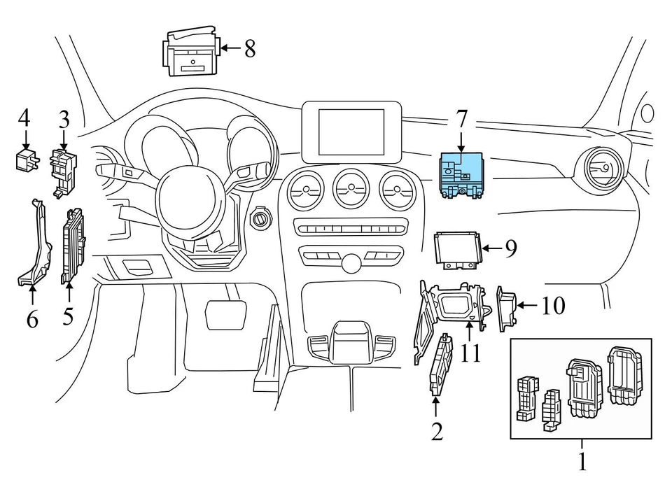 Mercedes-Benz E43 2018 AMG - módulo de control de aire acondicionado/calefacción (HVAC) 2059001240 Foto 3 de 4