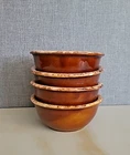Hull Brown Drip Glaze Small Bowls  5.25 inches wide Set of 4