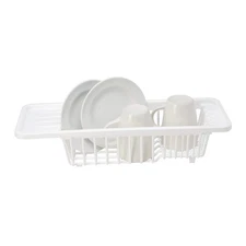 Sink Dish Rack 17.9x6.3x3.9 inch White Kitchen Accessories Dinnerware Drainer