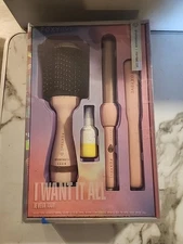 Foxybae I Want It All Complete Hair Kit, Flat Iron, Curling Wand, Blow Out Brush